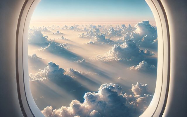 Clouds out a plane's window